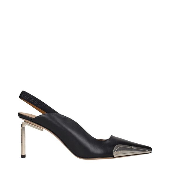Off-White Black Leather High Heel Women's Pumps - Picture 1 of 5